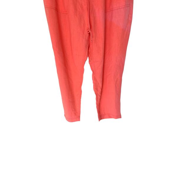 J.Crew New Seaside Pant Pink Pull On Linen Blend Relaxed Straight Leg Large - Picture 5 of 12